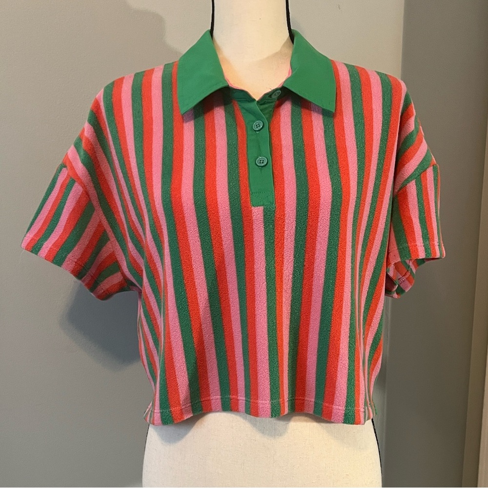Beach Riot Striped Polo - medium